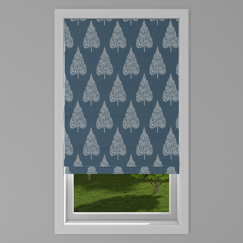 Alette Navy Roman Blind Castle Blinds and Awnings