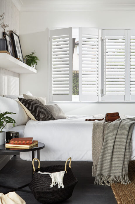 Louvolit urban shutters in cotton colour