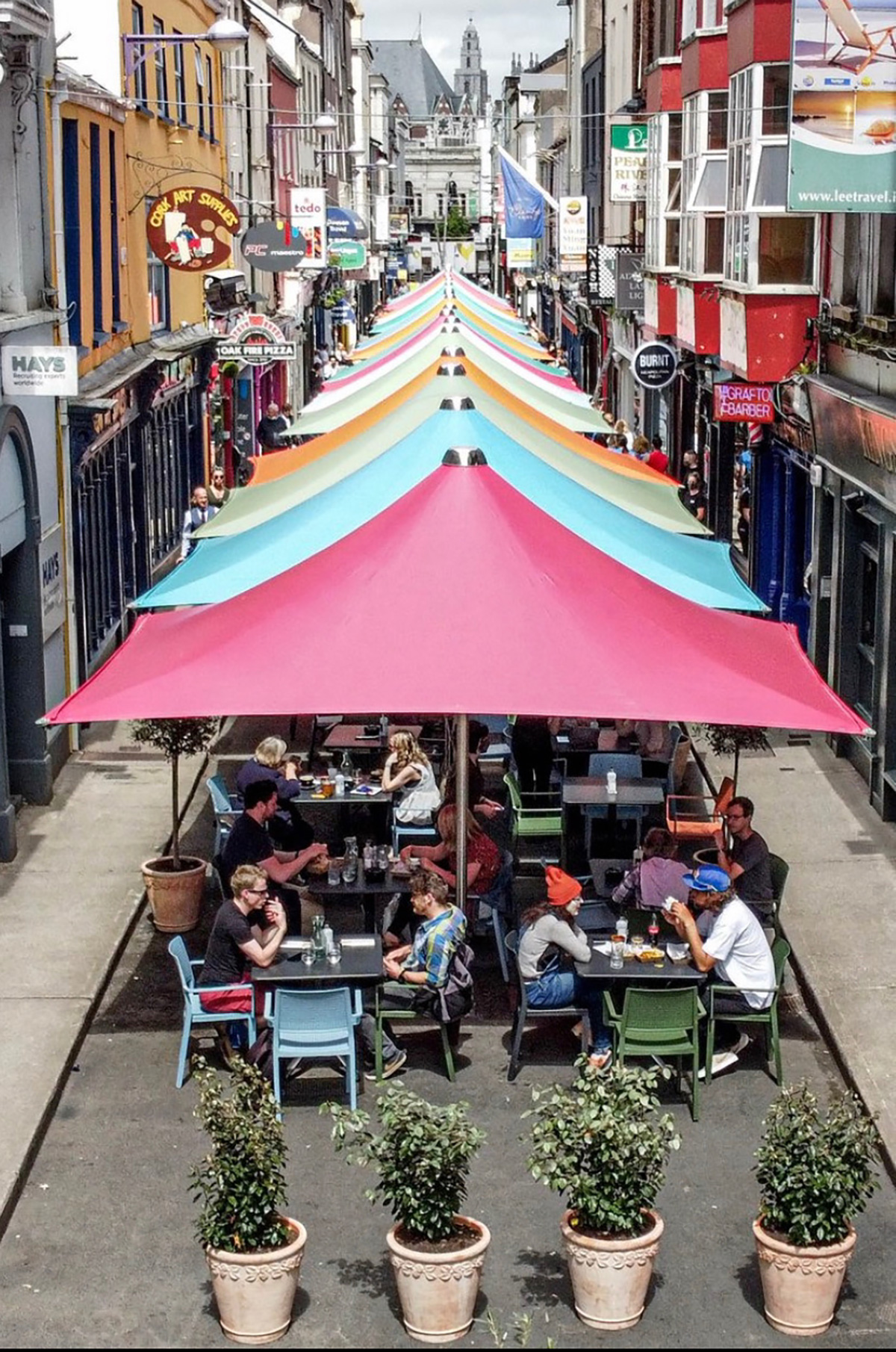 Commercial parasols - multicoloured rectangular shape