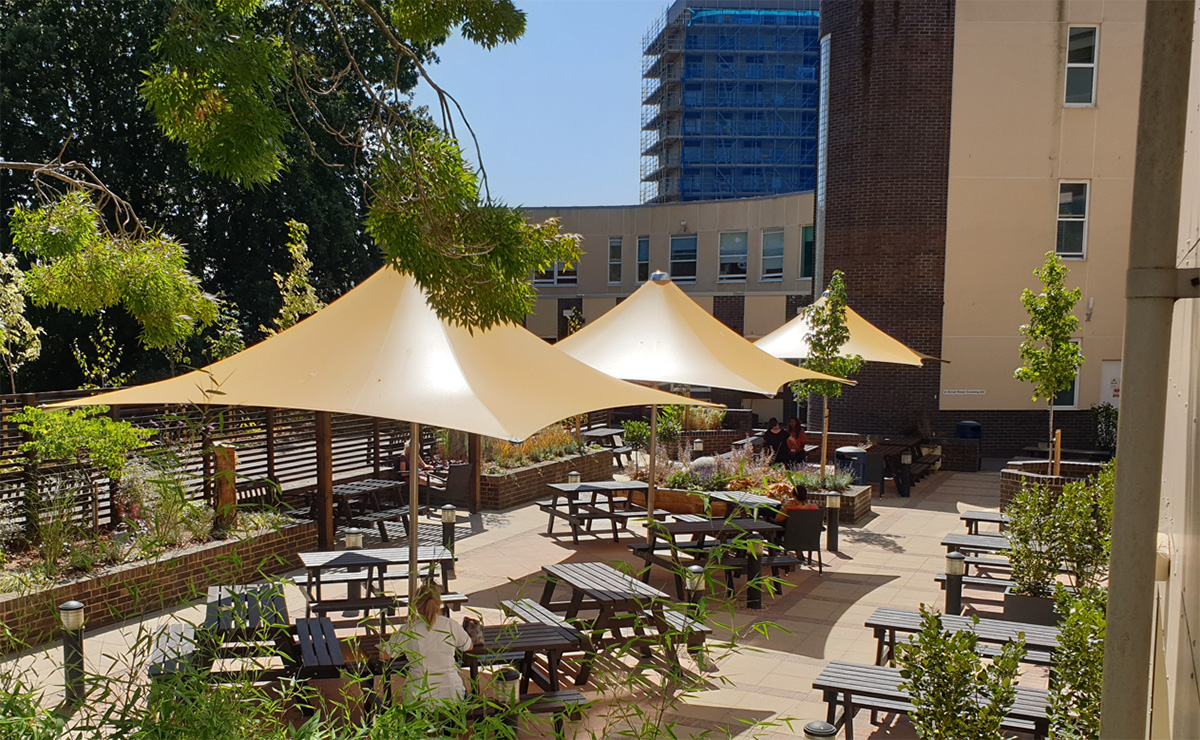Commercial parasols - shading sunny terrace areas