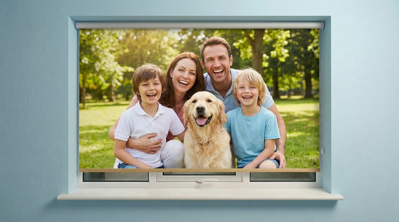 printed blinds using a family photo